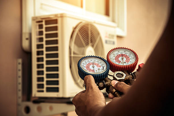Professional Hvac technician working in Fall River, WI